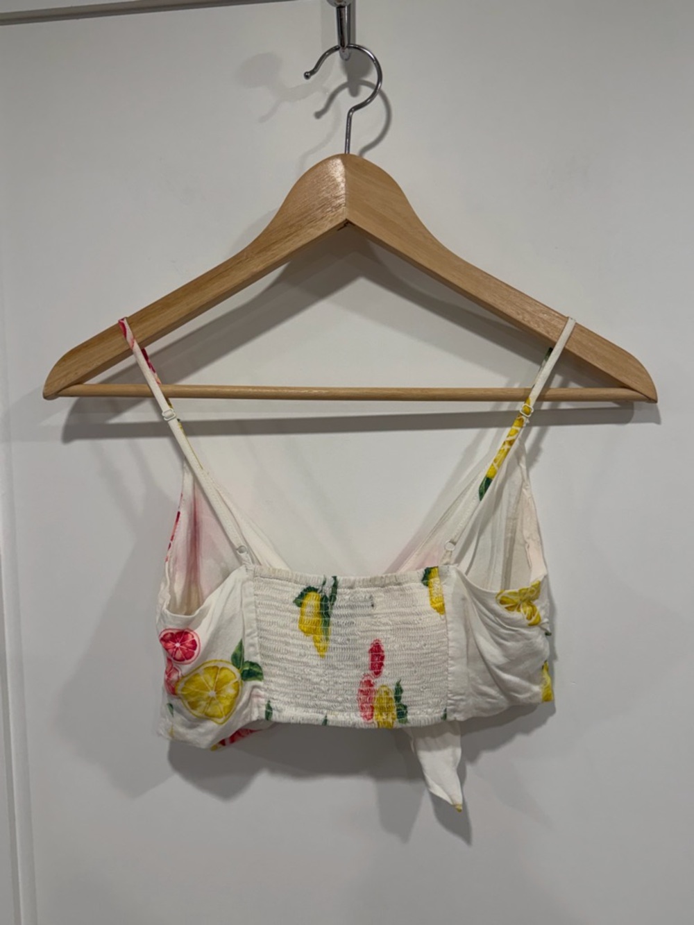 Forever 21 White Floral Cropped/Bra Top with Tie Detail - Picture 14 of 15